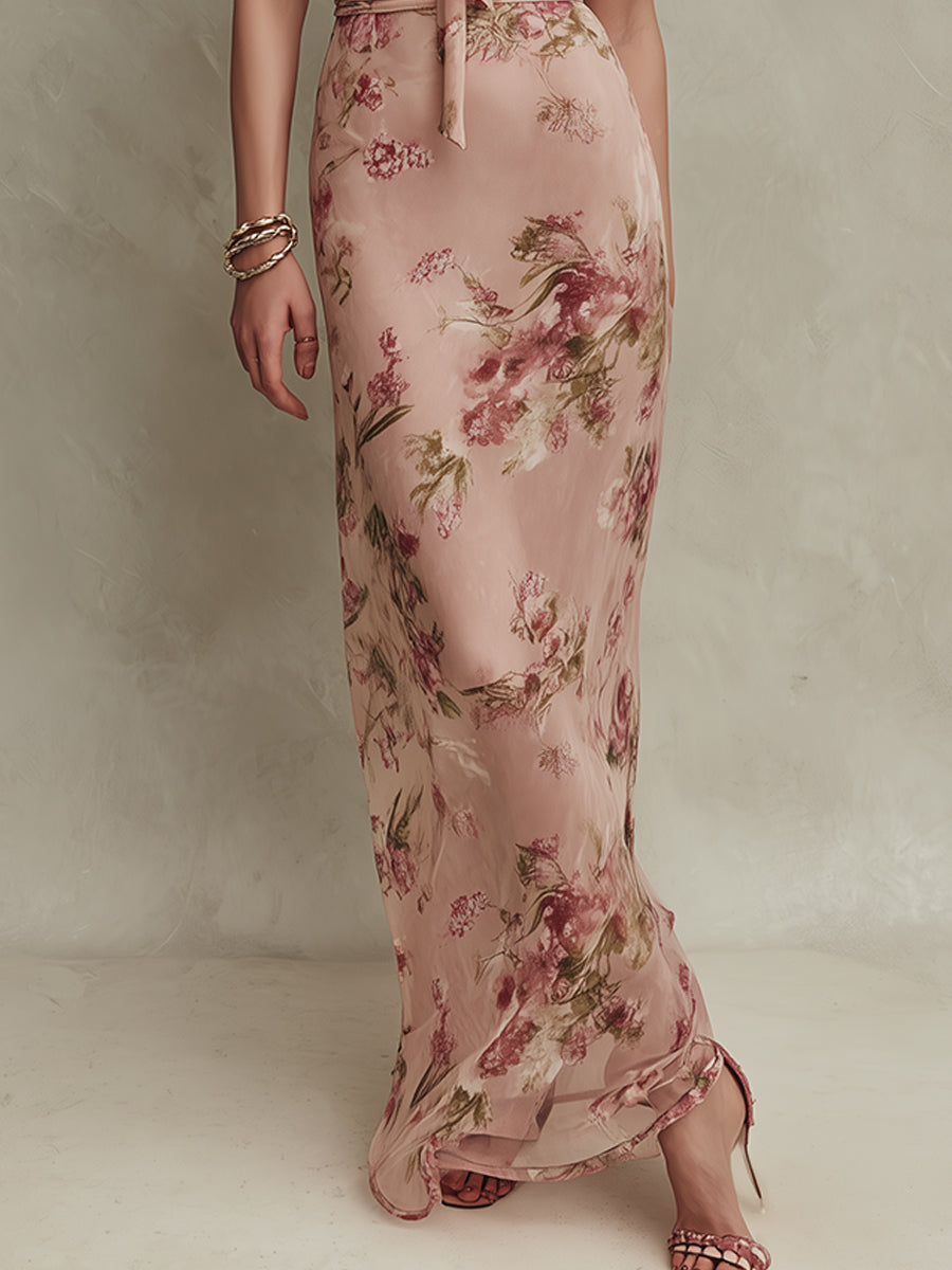 Lia™ | Robe maxi fleurie en chiffon