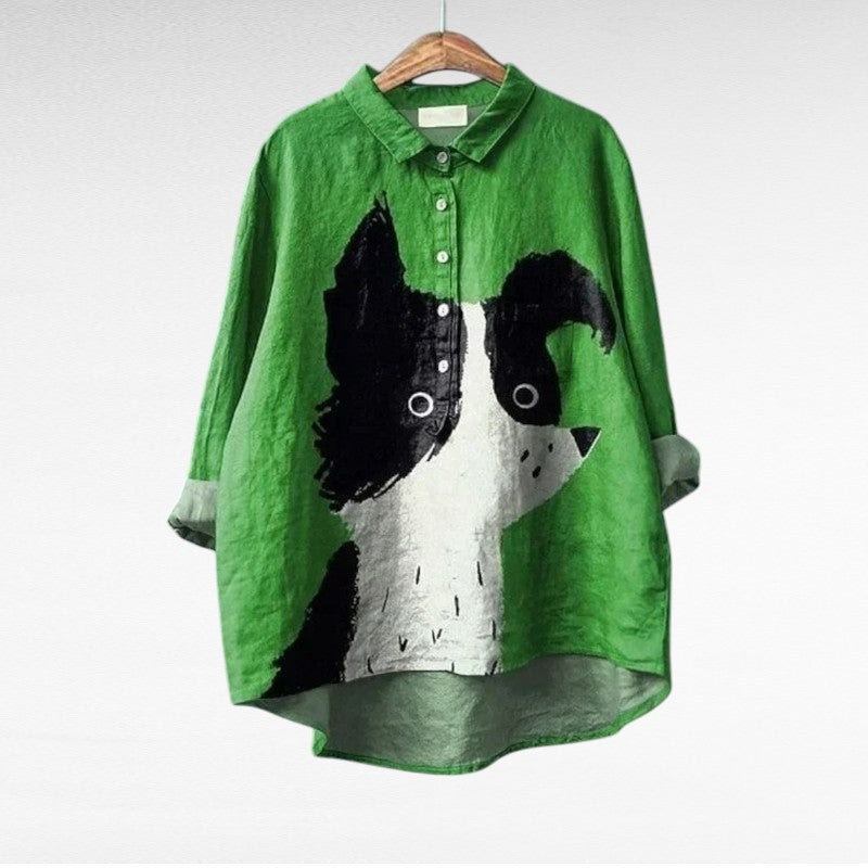 Charlotte™ | Blouse chien graphique