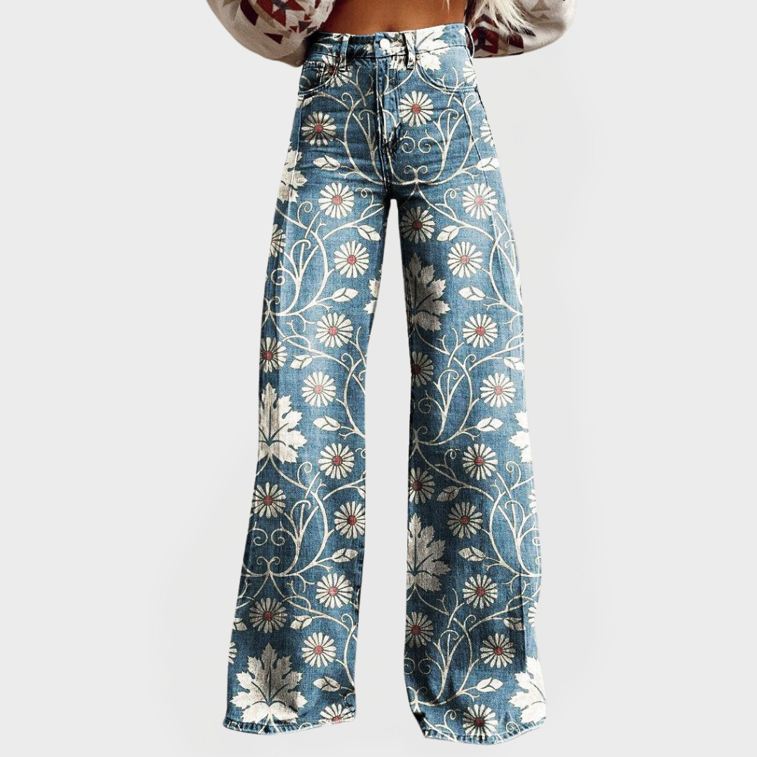 Dahlia™ | Pantalon fleuri à jambes larges