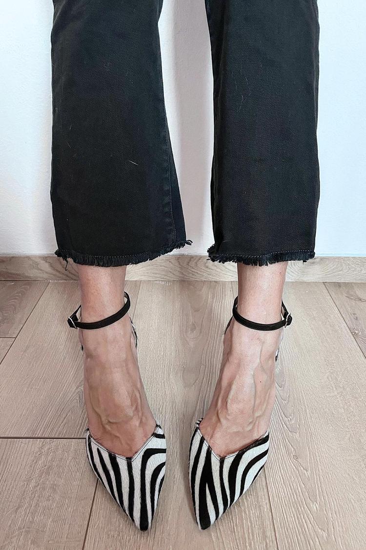 Ida™ | Zebra-Print Riemchenpumps