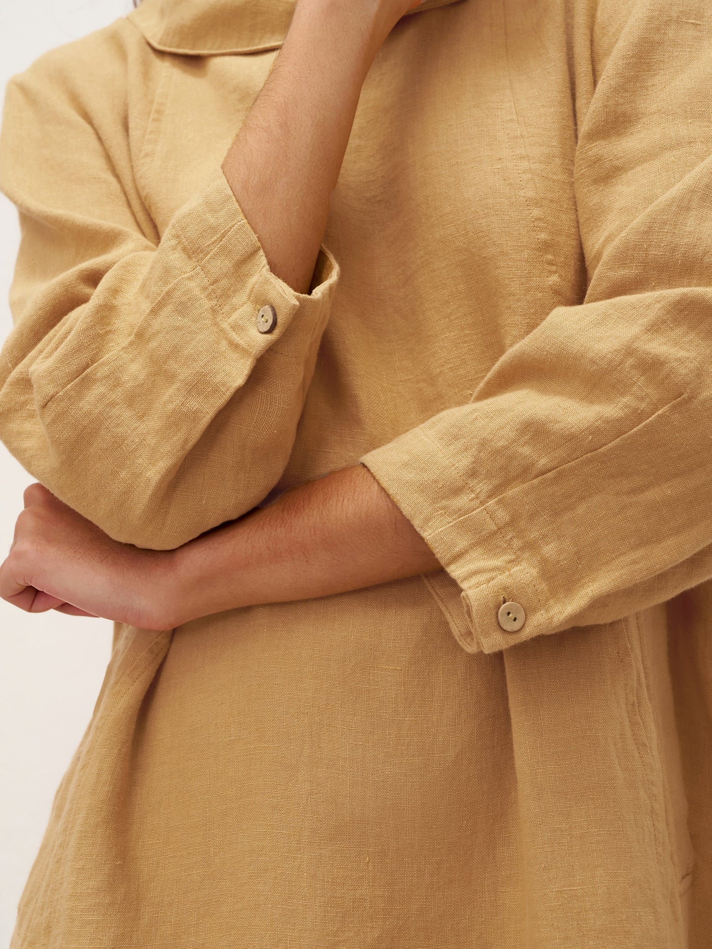 Doriane™ | Midikleid aus Leinen mit weichem Kragen