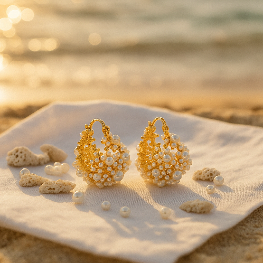 Zosia™ | Boucles d’oreilles en perles dorées