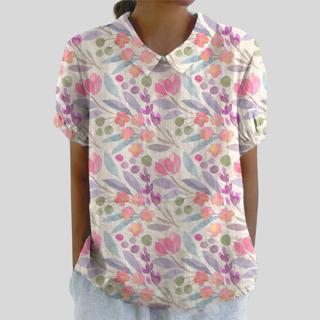 Aurélie™ | Blouse motif floral graphique