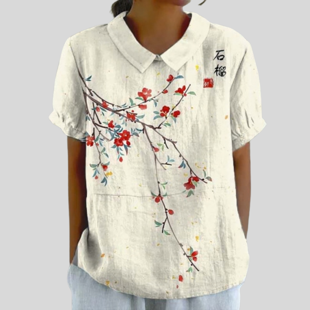 Suzanne™ | Blouse fleurie minimaliste