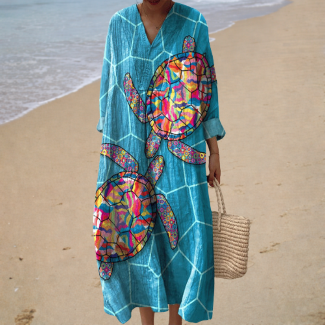 Marina™ | Robe longue motif tortue