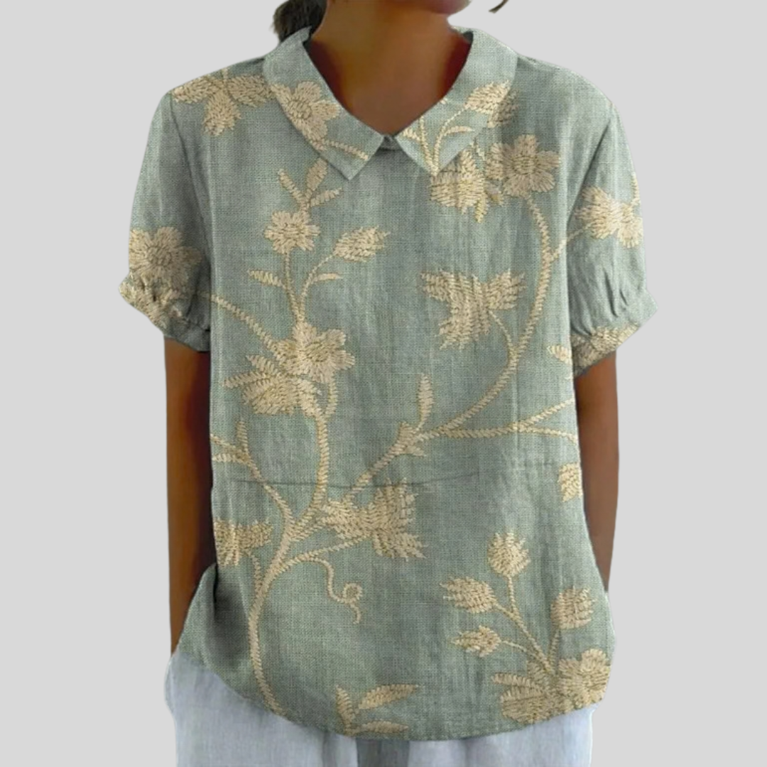 Célestine™ | Blouse à broderie végétale