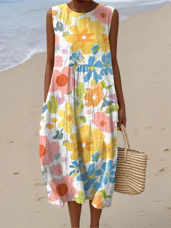 Ella™ Midi-Kleid mit Pastellblumenmuster
