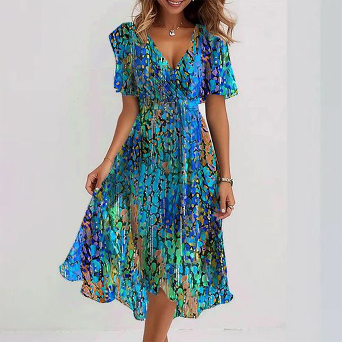 Sapphire | Leichtes blaues Midikleid