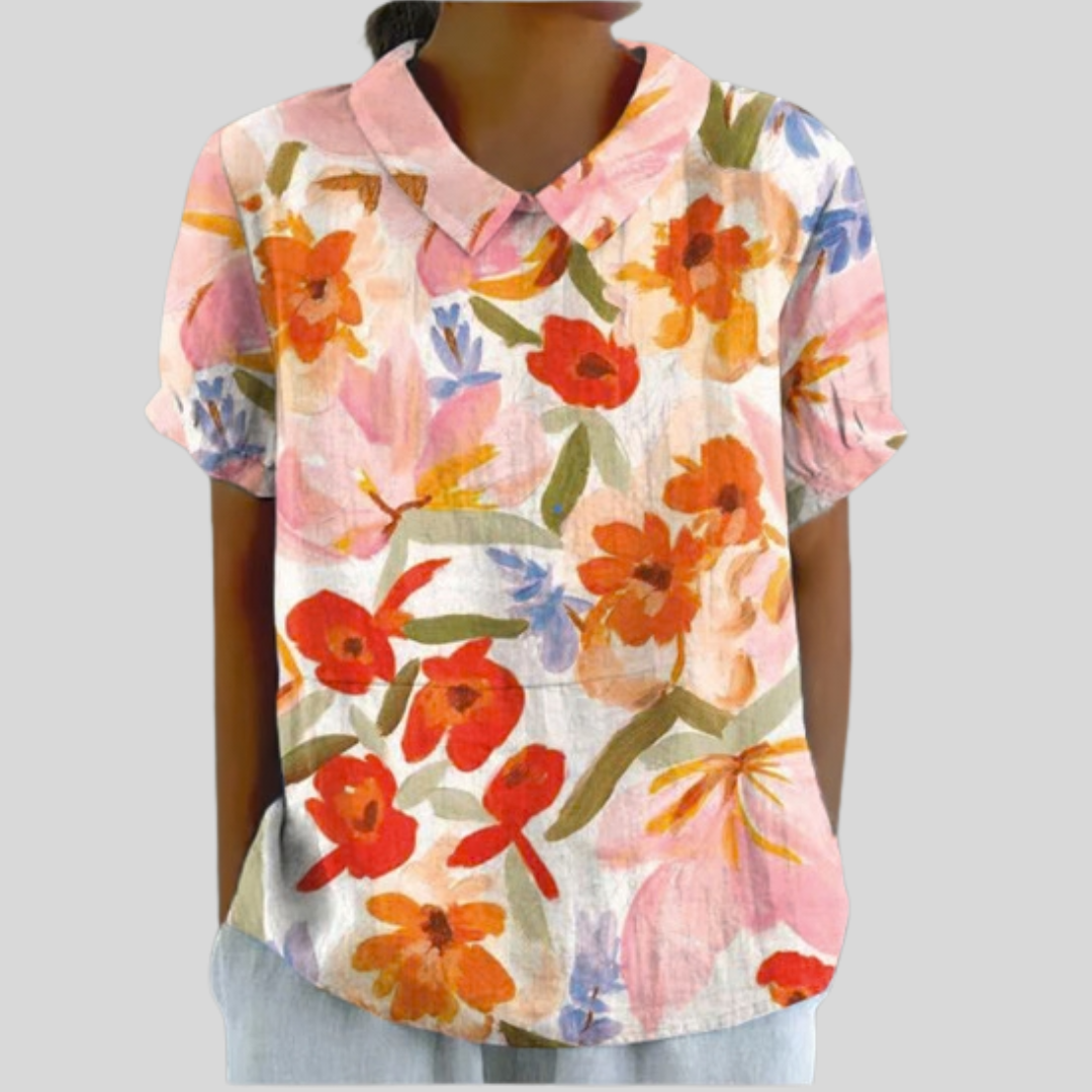 Évelyne™ | Blouse florale expressive