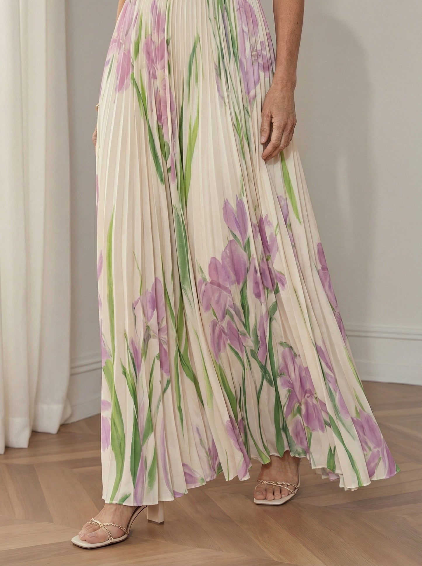 Plissée™ | Robe longue trapèze fleurie