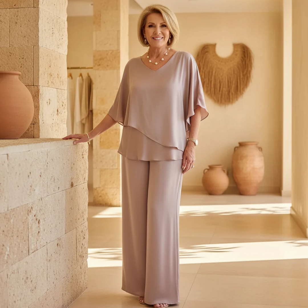 Martha™ | Ensemble deux pièces pantalon jambes larges