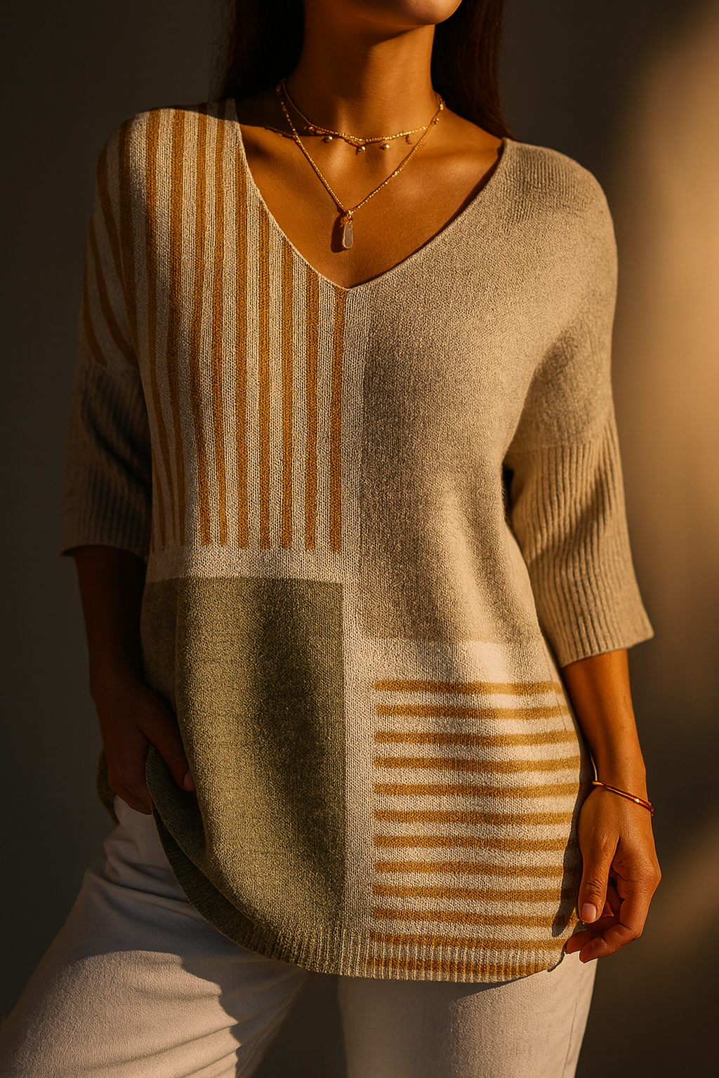 Manon | Strickwaren mit Vintage-Blumenmuster