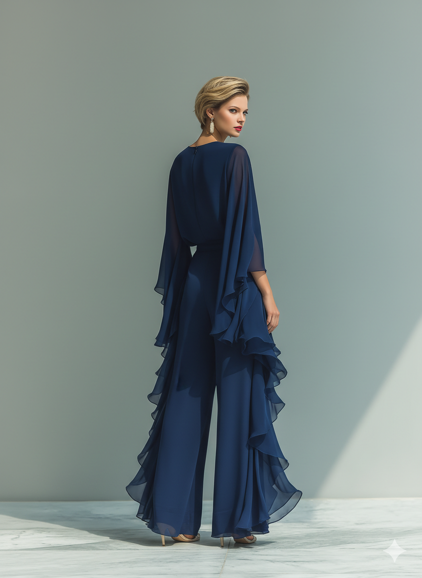 Sapphira™ | Ensemble Mousseline Bleu Marine