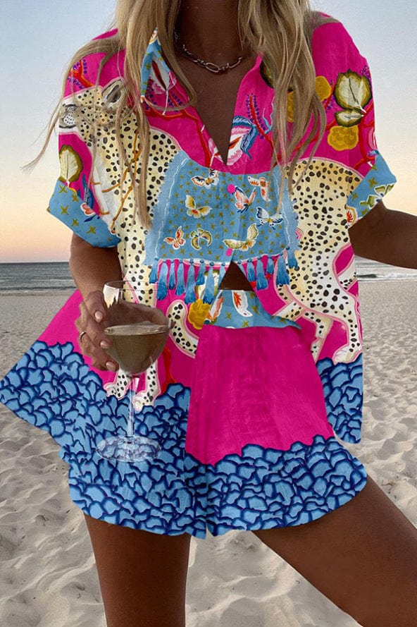 Sylvia™ | Leinen-Baumwoll-Hemd und Shorts Set