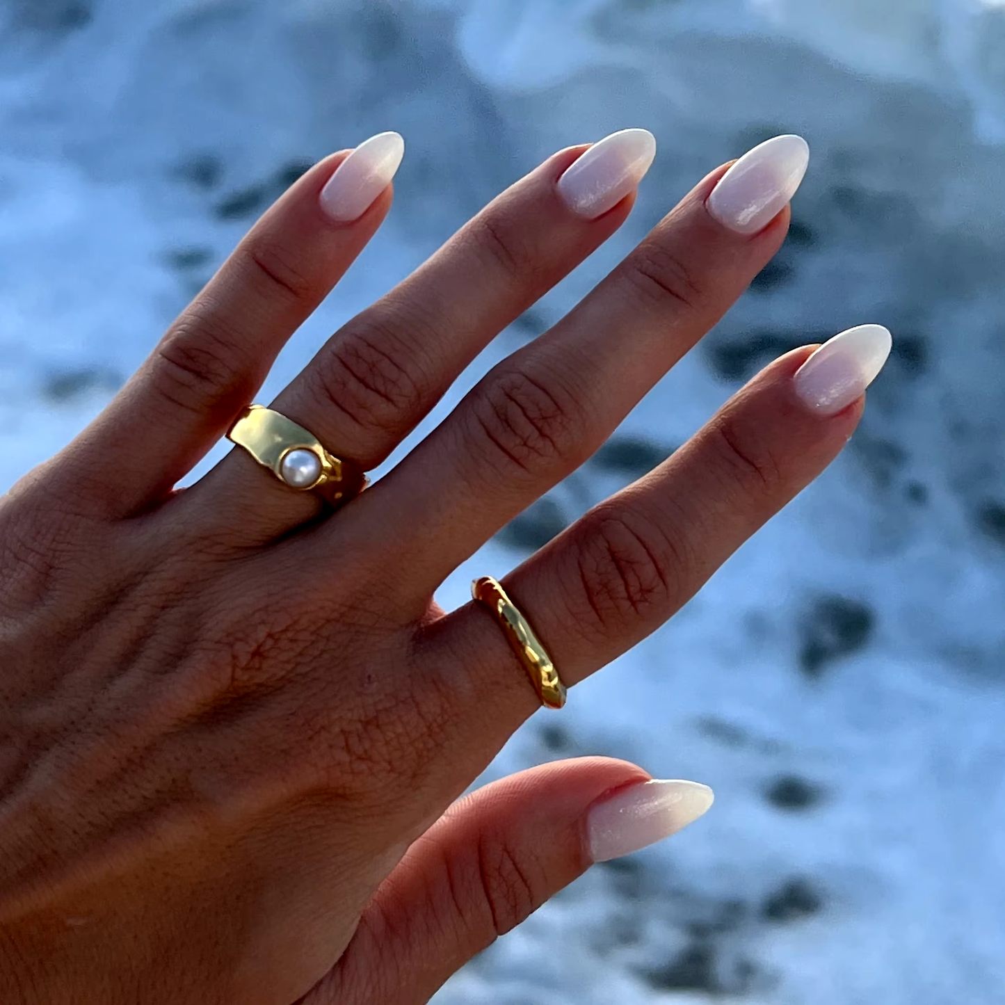 Roselina™ | Bague avec perle d’or naturelle