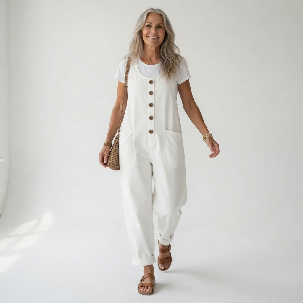 Margotine™ | Salopette large boutonnée