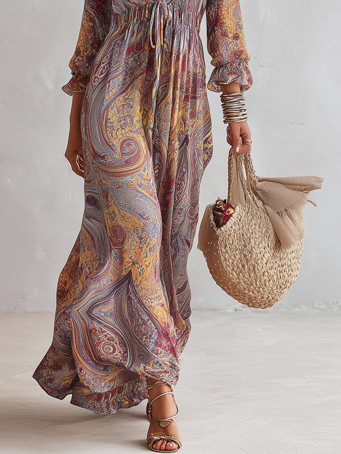 Cachemire™ | Robe longue en mousseline paisley