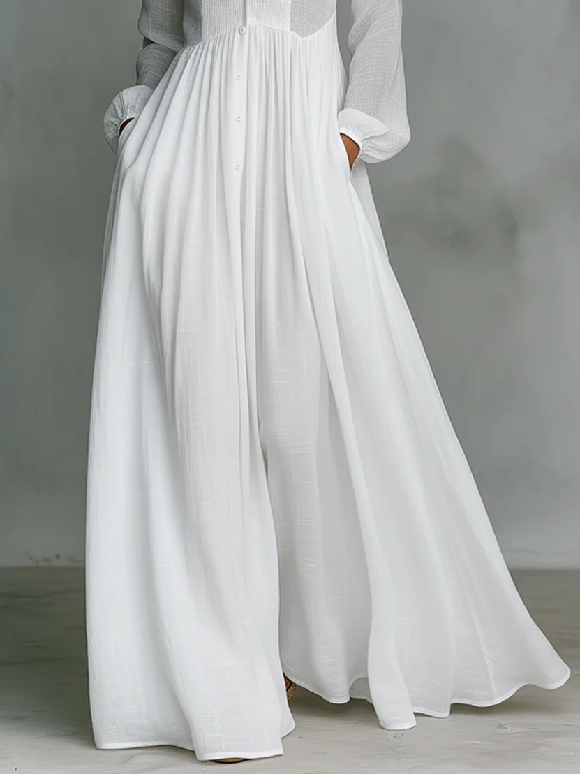 Yvaine™ | Minimalistisches Maxikleid mit Stehkragen