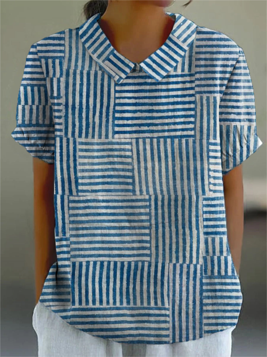 Amelia™ | Chemise patchwork rayée