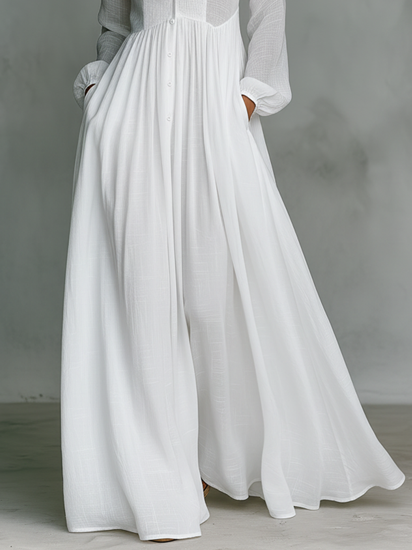 Serena™ | Robe maxi fluide à boutons sur le devant