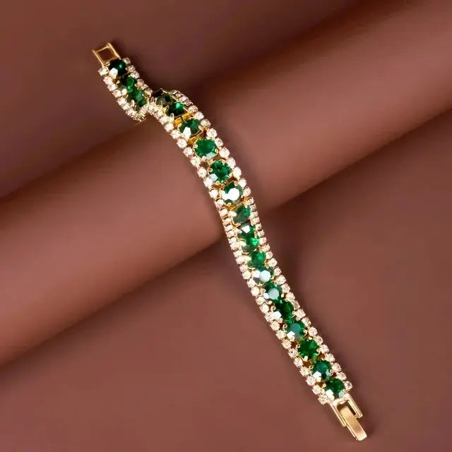 Lyanna™ | Bracelet vert et or