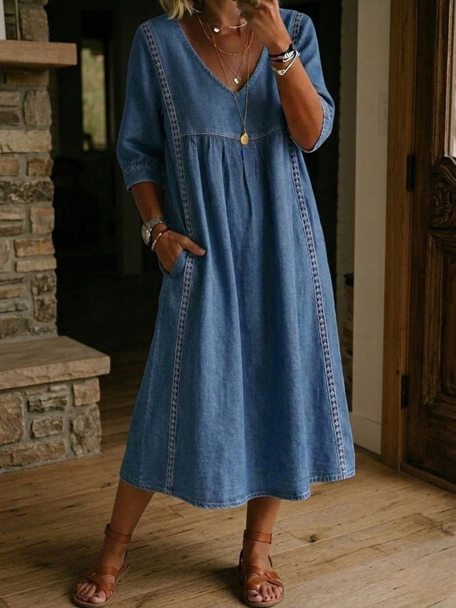 Lorène™ | Robe en jean vintage