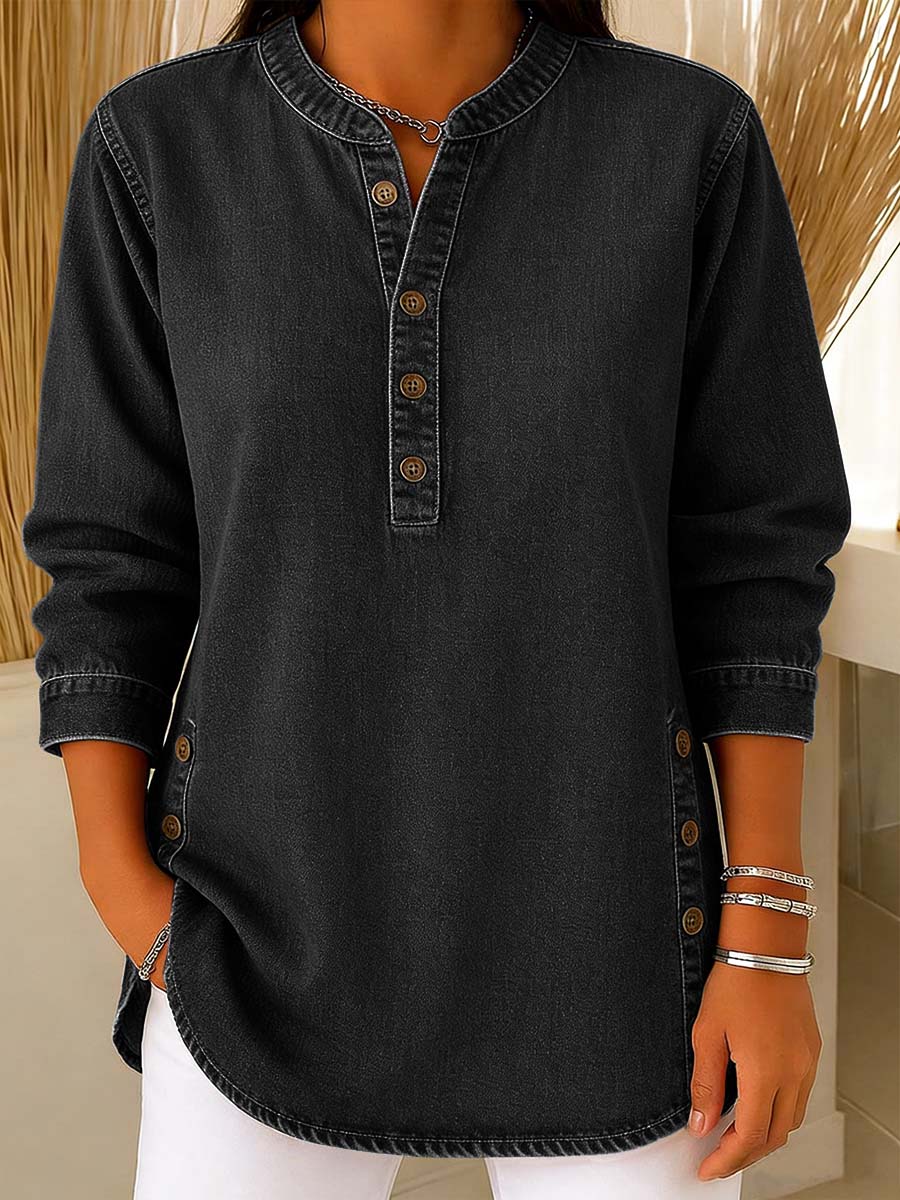 Amira™ | Chemise en jean col V
