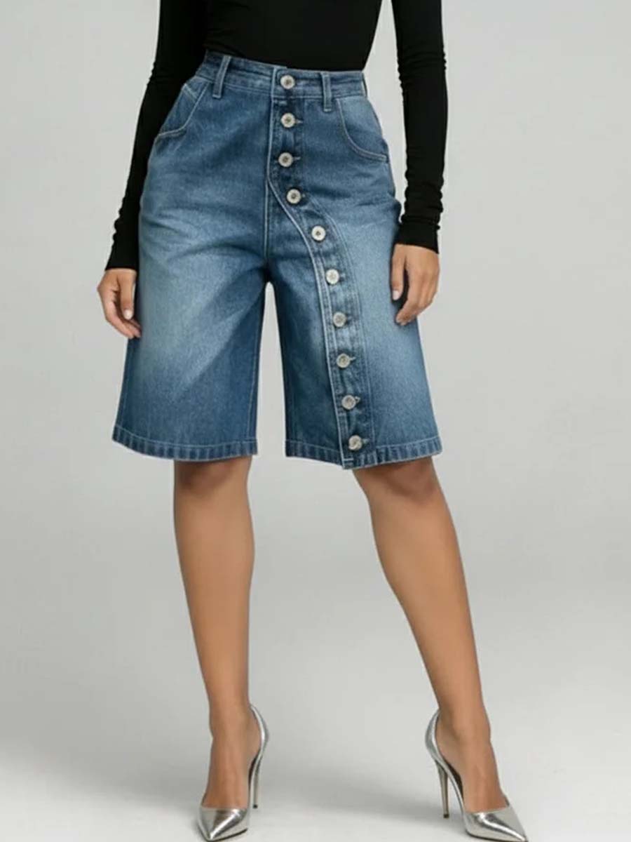 Léa™ | Short en jean taille haute