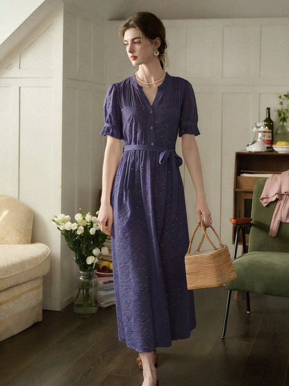 Aitana™ | Robe longue en coton et dentelle