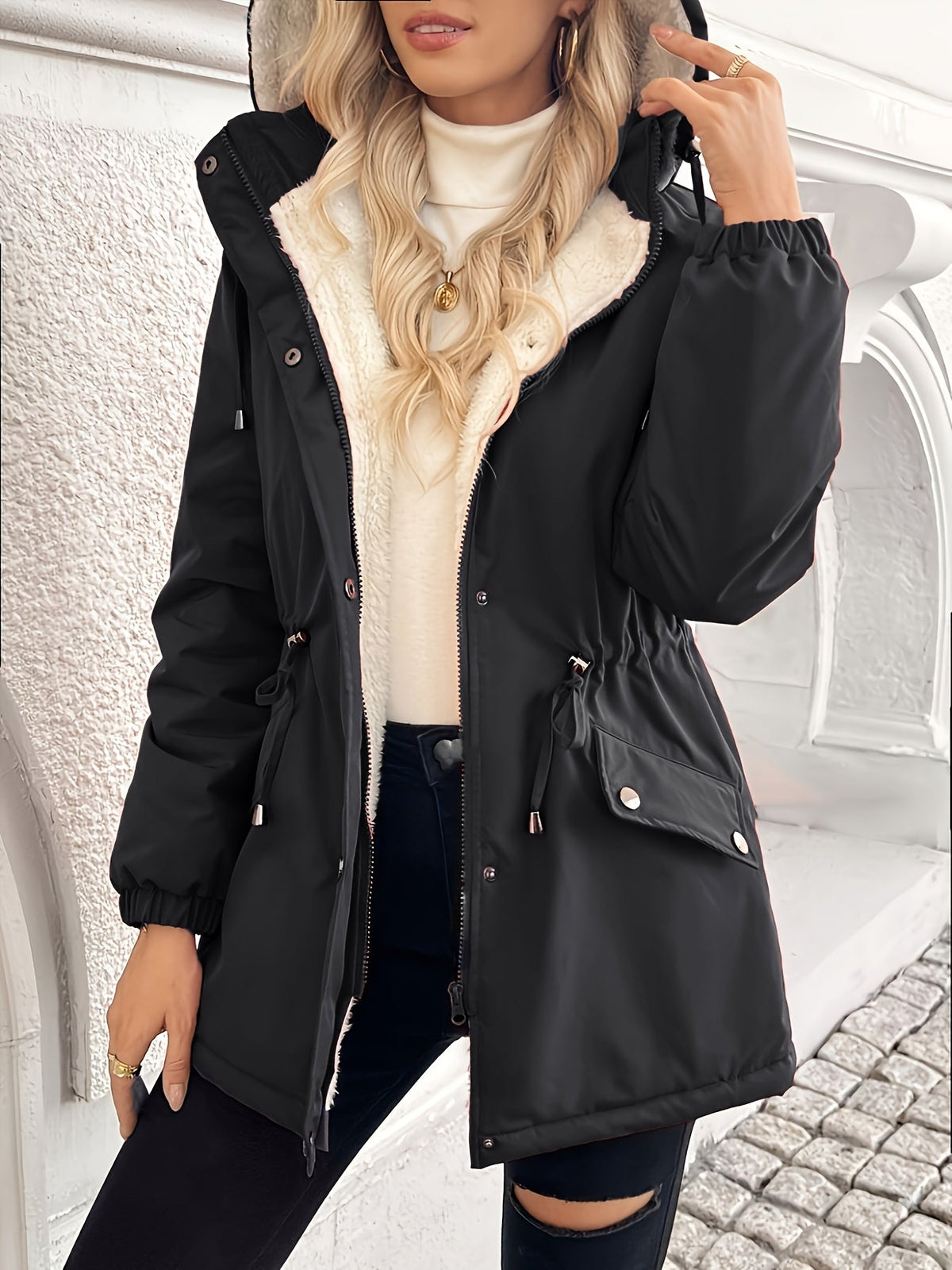 Vera | Veste d’hiver douillette à capuche