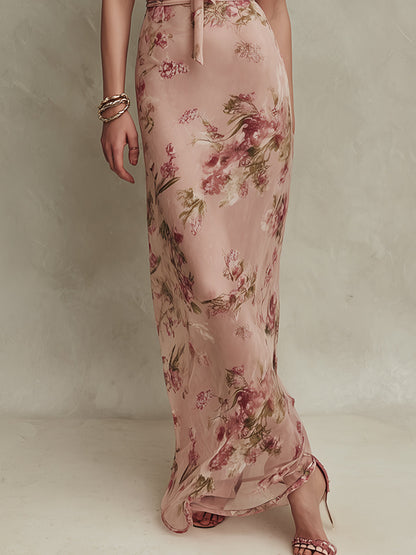 Lia™ | Robe maxi fleurie en chiffon