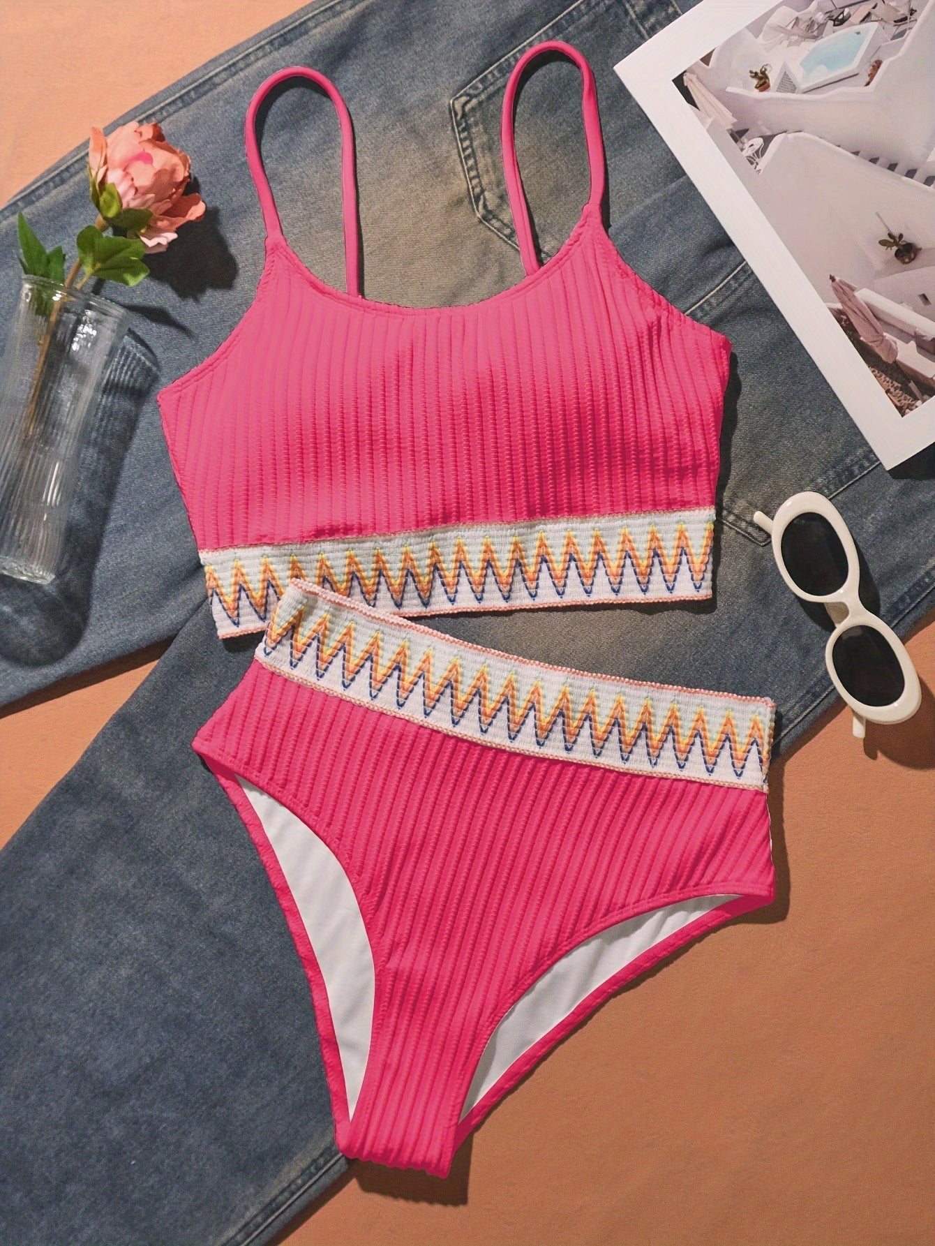 SHIFA™ | BIKINI CÔTELÉ TAILLE HAUTE