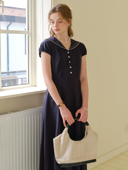 Harper™ | Robe en lin à col en V