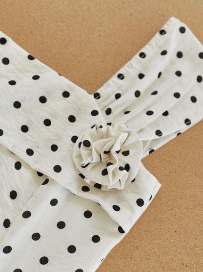Charlotte™ | Robe à col drapé à pois