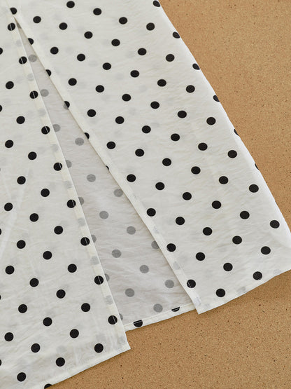 Charlotte™ | Robe à col drapé à pois