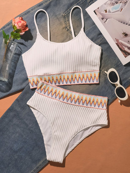 SHIFA™ | BIKINI CÔTELÉ TAILLE HAUTE