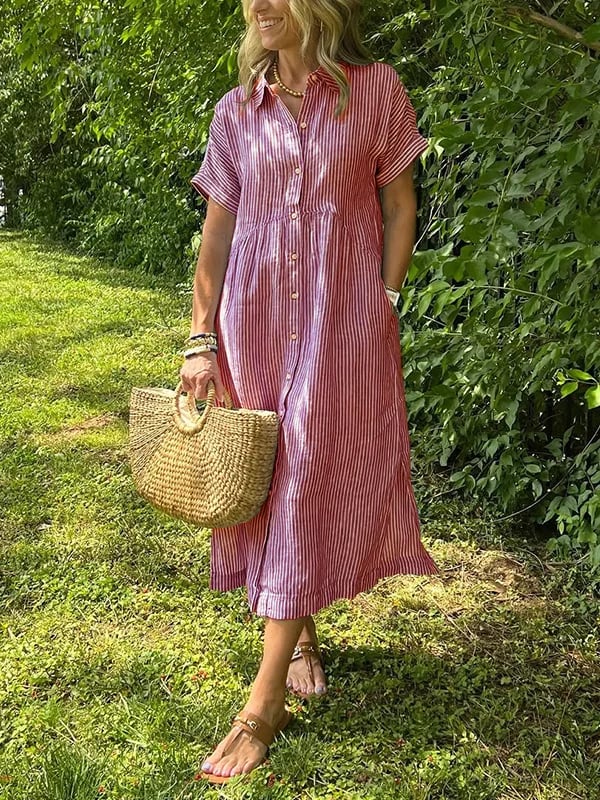Cassie™ | Robe élégante à rayures