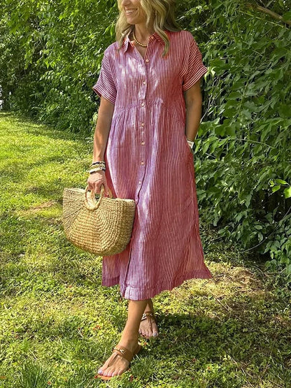 Cassie™ | Robe élégante à rayures