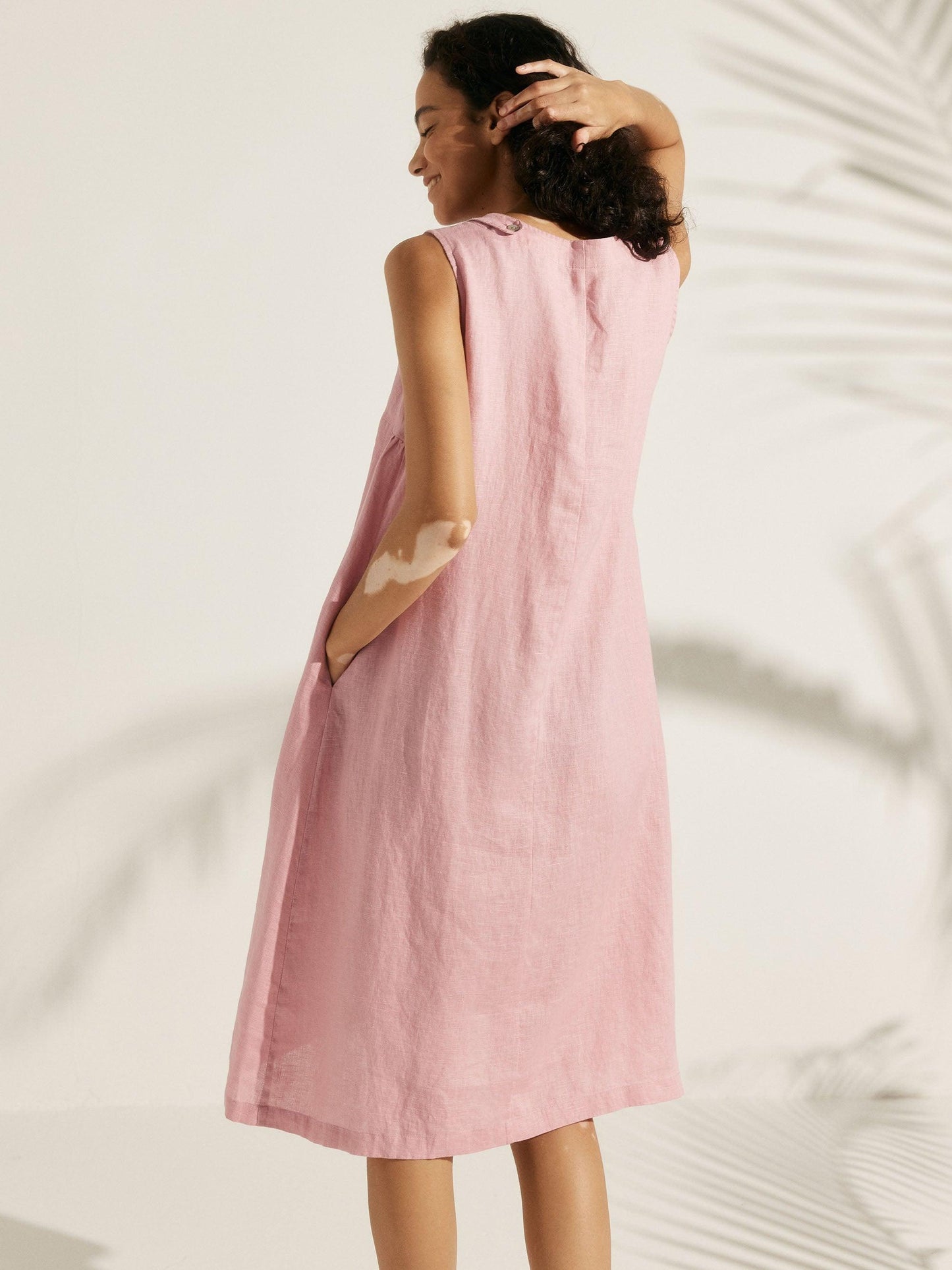 Élina™ | Robe sans manches en lin à coupe A