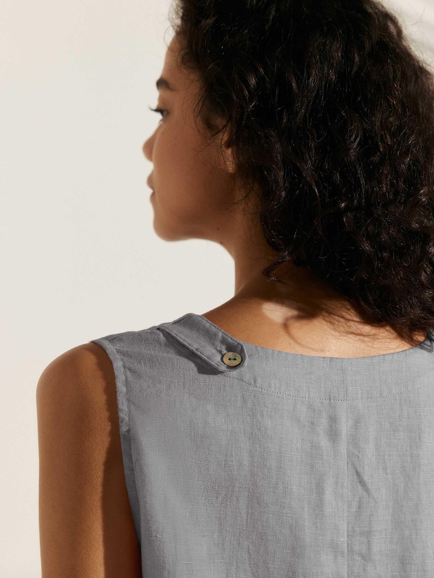 Élina™ | Robe sans manches en lin à coupe A