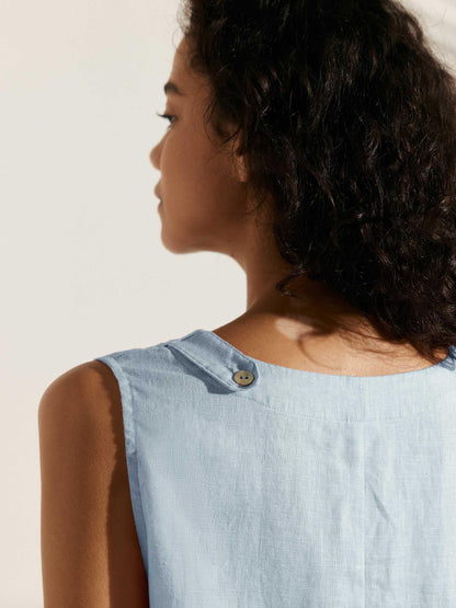 Élina™ | Robe sans manches en lin à coupe A