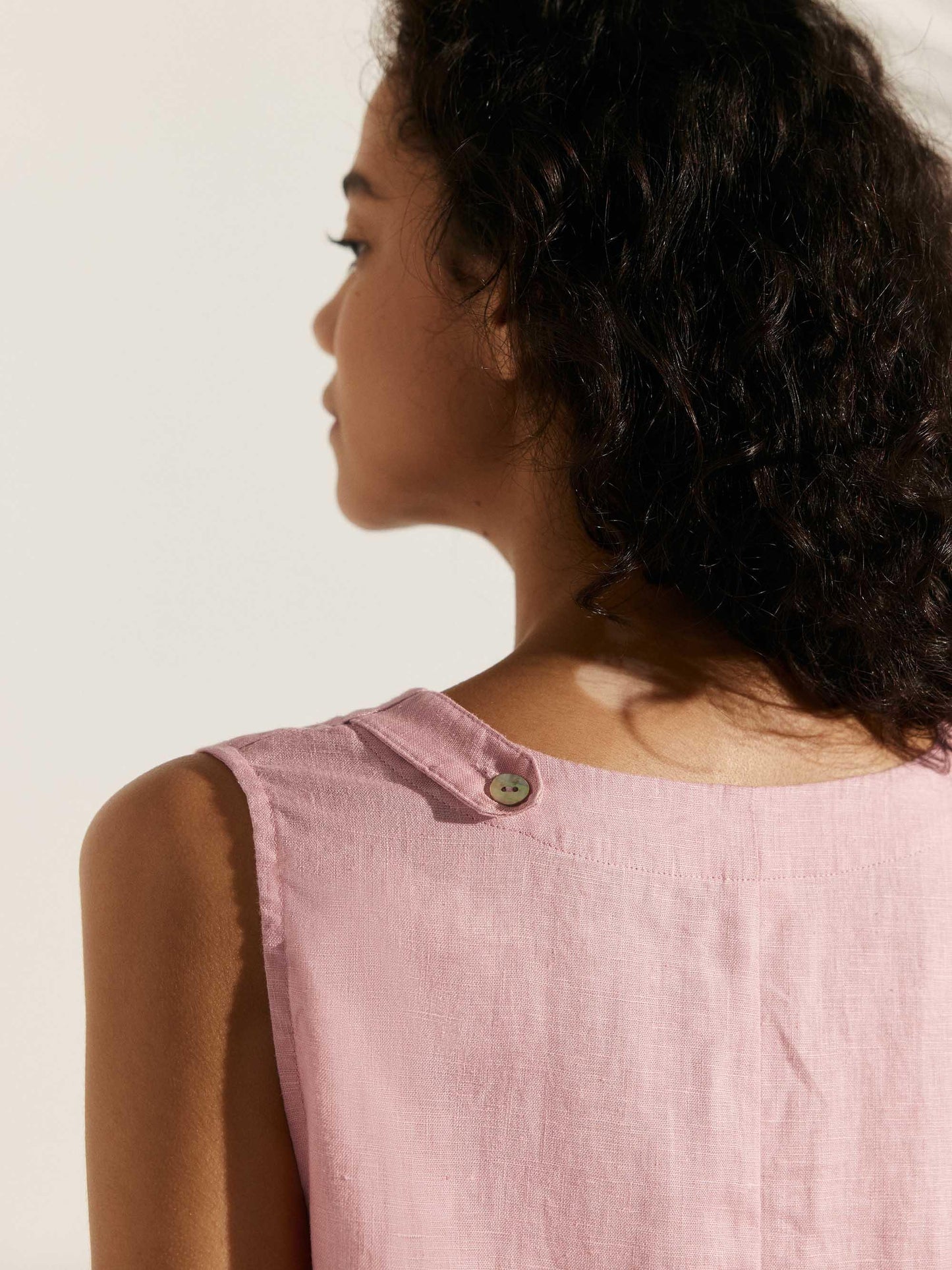 Élina™ | Robe sans manches en lin à coupe A