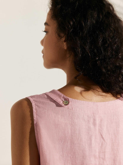 Élina™ | Robe sans manches en lin à coupe A