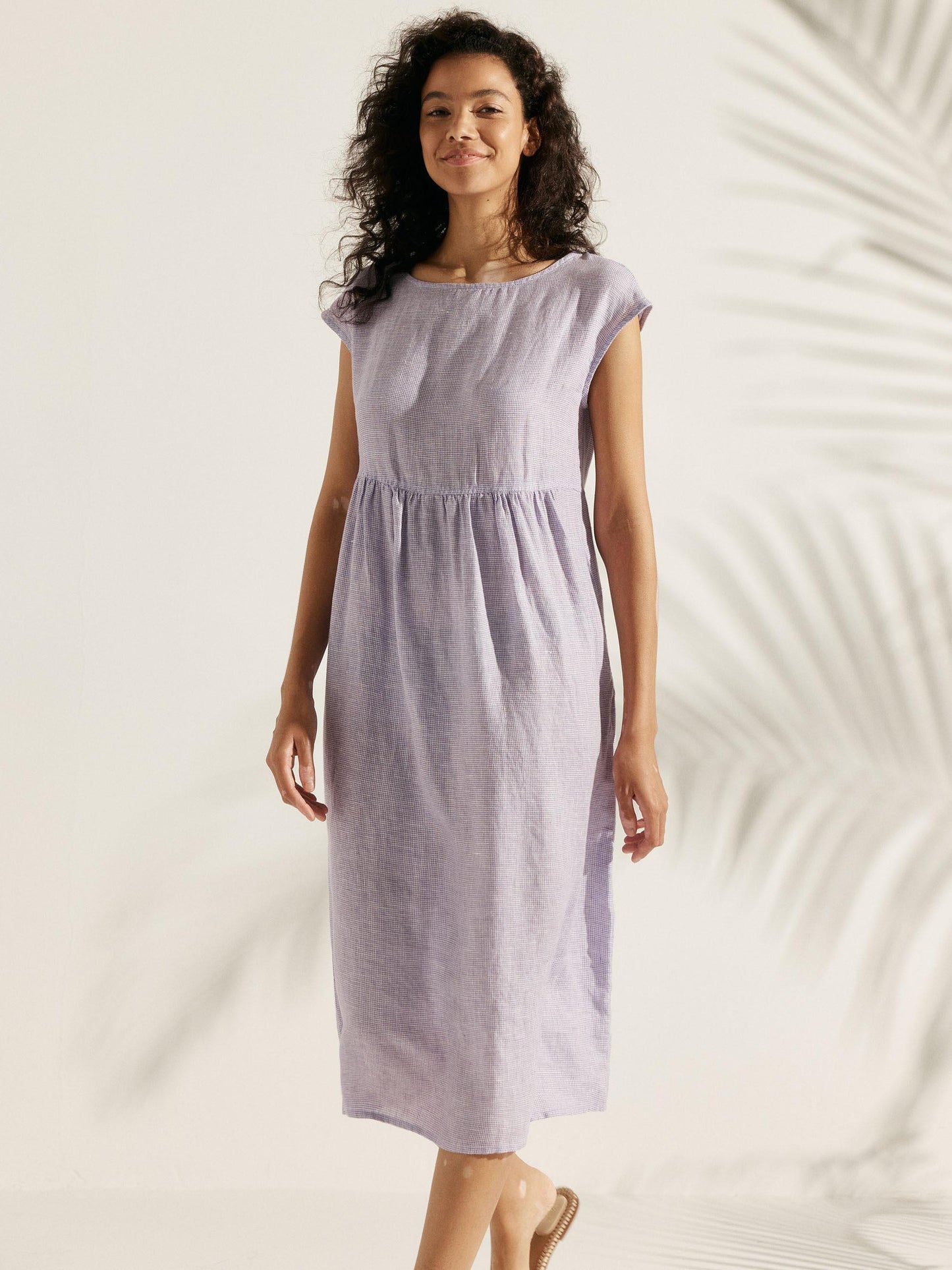 Jeanne™ | Robe longue en lin à manches courtes