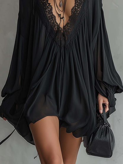 Nuit™ | Robe courte dos nu en mousseline