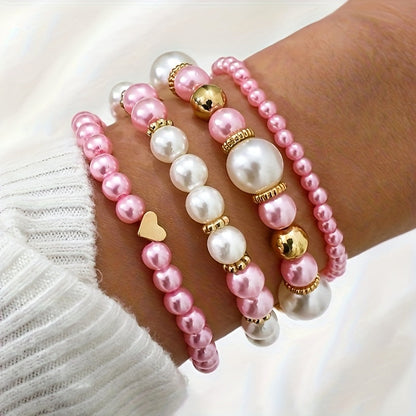 Florabelle™ | Set de bracelets avec perles et cœurs