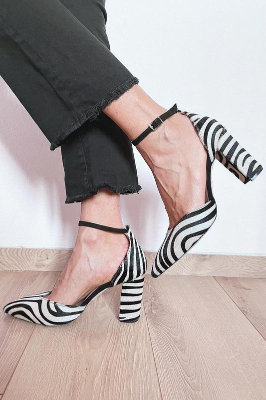 Ida™ | Zebra-Print Riemchenpumps