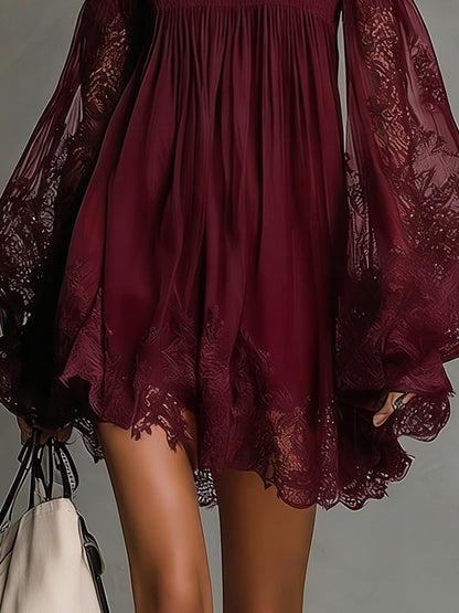 Noemi™ | Mini robe en mousseline épaules dénudées