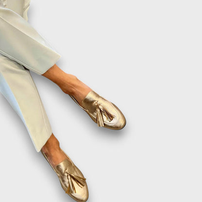 Beatrice™ | Mocassins dorés brillants