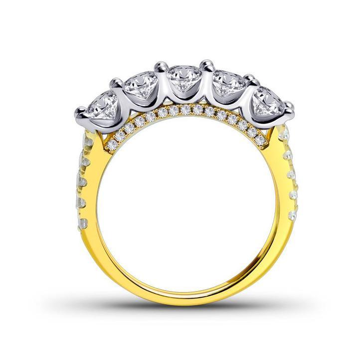 Fien™ | Bague de mariage 5 pierres rondes